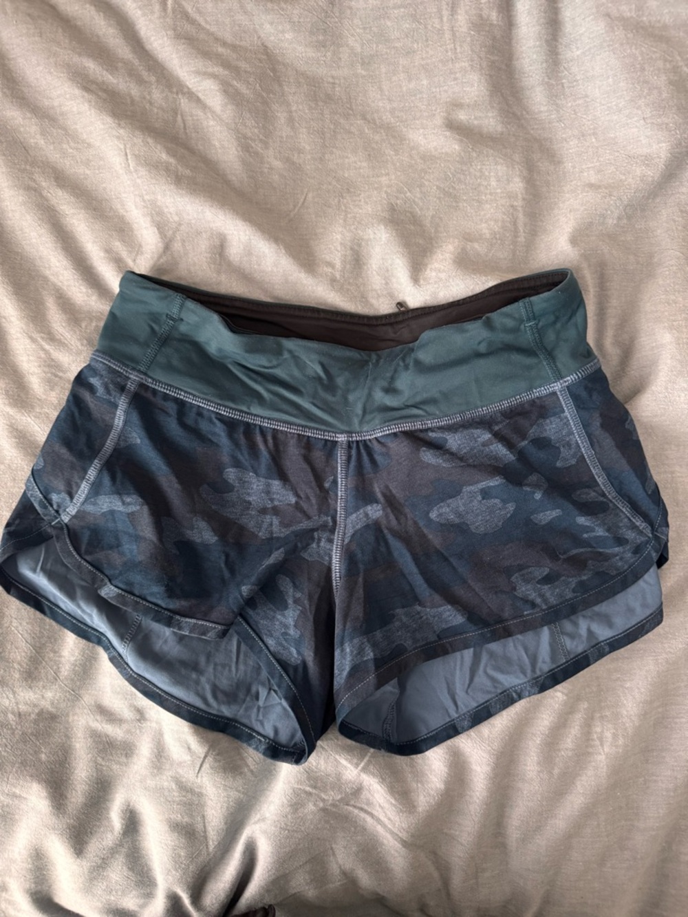 lululemon athletica Dark Teal  Navy Camo speed up 2.5” Shorts - 2